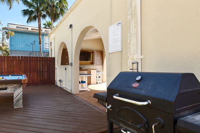 Sun deck with Adirondack chairs at Athena Ares Seaside Estate, South Padre Island