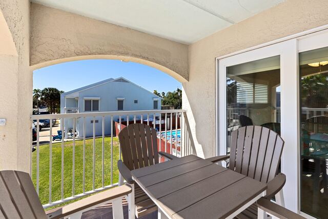 Outdoor dining area at Athena Ares Seaside Estate, South Padre Island